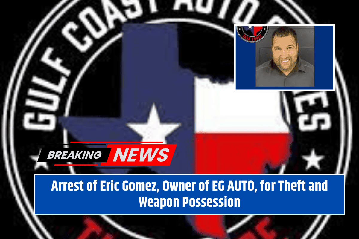 Arrest of Eric Gomez, Owner of EG AUTO, for Theft and Weapon Possession