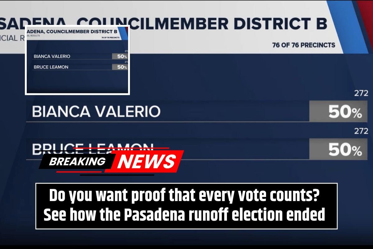 Do you want proof that every vote counts? See how the Pasadena runoff election ended