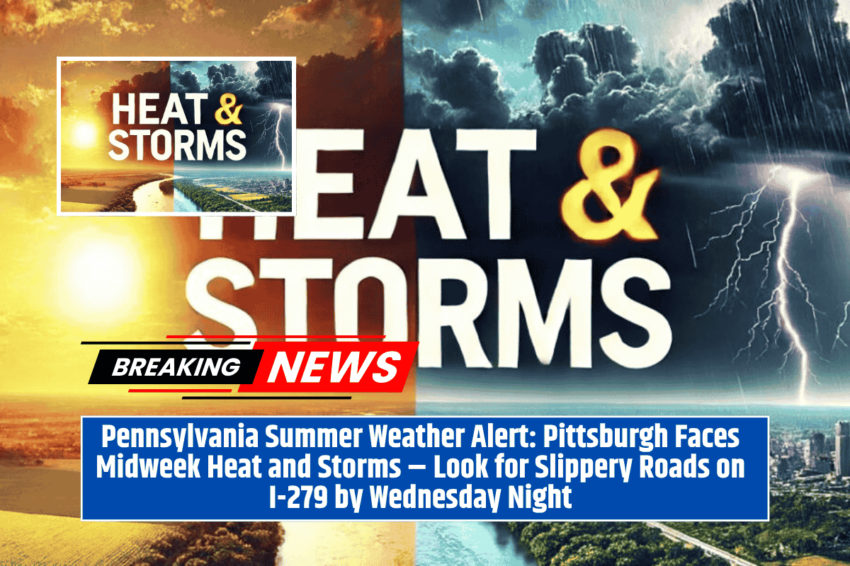 Pennsylvania Summer Weather Alert: Pittsburgh Faces Midweek Heat and Storms – Look for Slippery Roads on I-279 by Wednesday Night