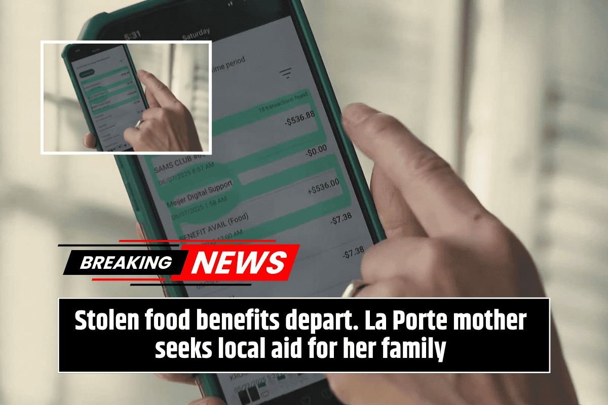 Stolen food benefits depart. La Porte mother seeks local aid for her family