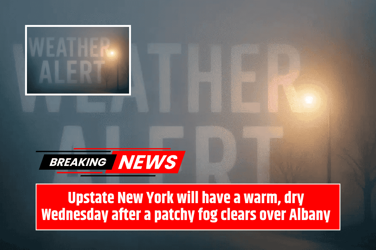 Upstate New York will have a warm, dry Wednesday after a patchy fog clears over Albany