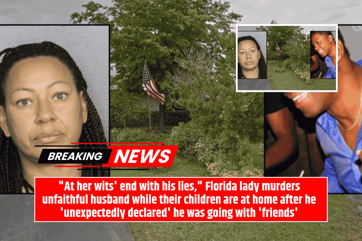 "At her wits' end with his lies," Florida lady murders unfaithful husband while their children are at home after he 'unexpectedly declared' he was going with 'friends'