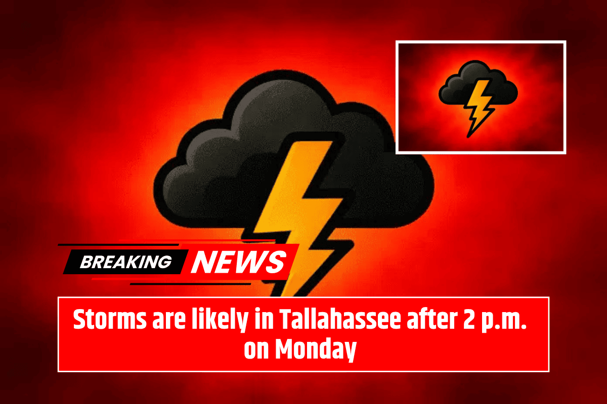 Storms are likely in Tallahassee after 2 p.m. on Monday