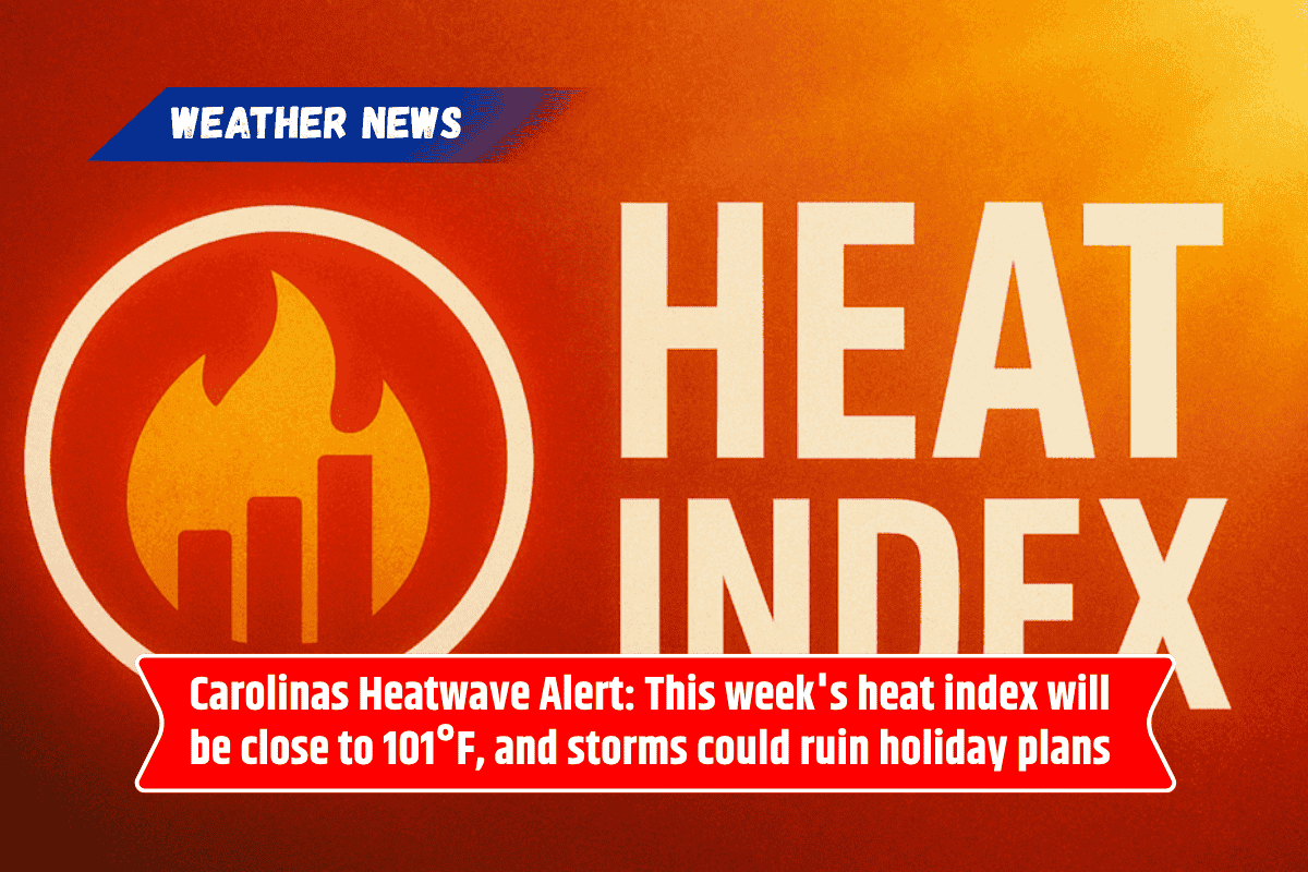 Carolinas Heatwave Alert: This week's heat index will be close to 101°F, and storms could ruin holiday plans