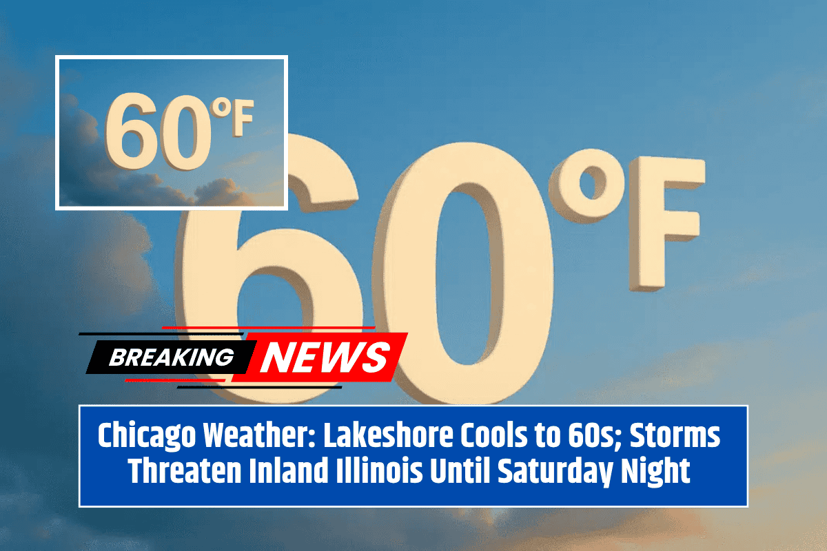 Chicago Weather: Lakeshore Cools to 60s; Storms Threaten Inland Illinois Until Saturday Night