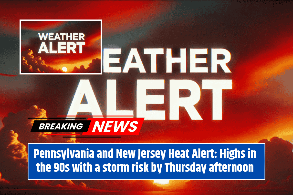 Pennsylvania and New Jersey Heat Alert: Highs in the 90s with a storm risk by Thursday afternoon