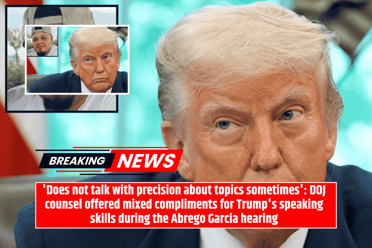 'Does not talk with precision about topics sometimes': DOJ counsel offered mixed compliments for Trump's speaking skills during the Abrego Garcia hearing