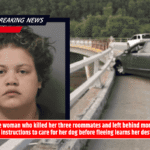 The woman who killed her three roommates and left behind money and instructions to care for her dog before fleeing learns her destiny