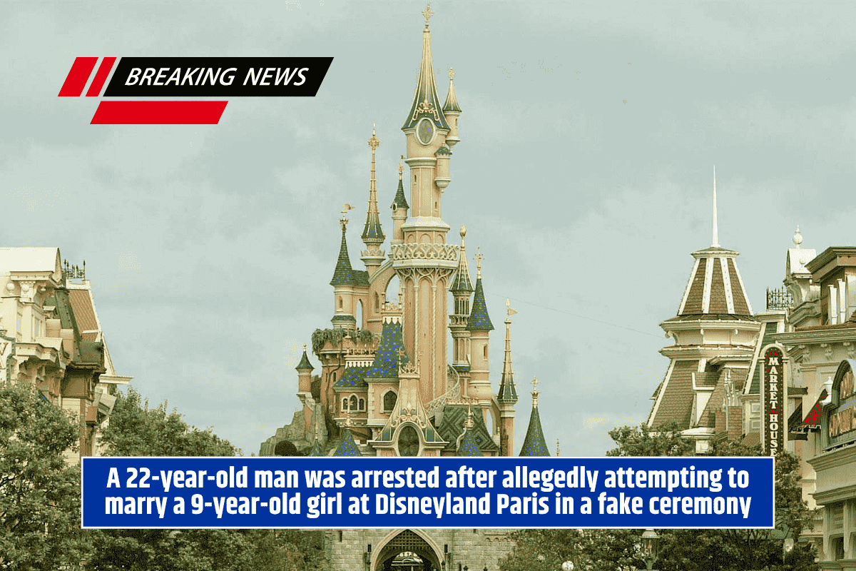 A 22-year-old man was arrested after allegedly attempting to marry a 9-year-old girl at Disneyland Paris in a fake ceremony