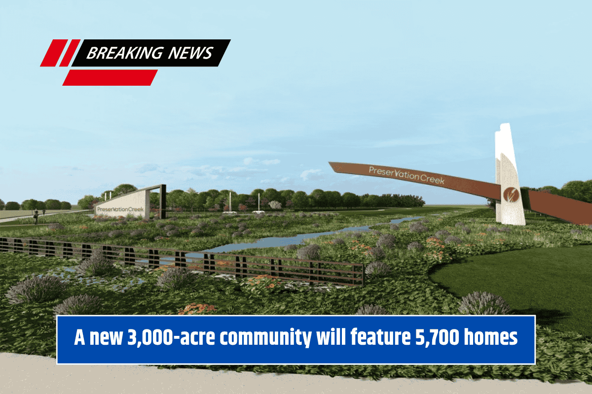 A new 3,000-acre community will feature 5,700 homes