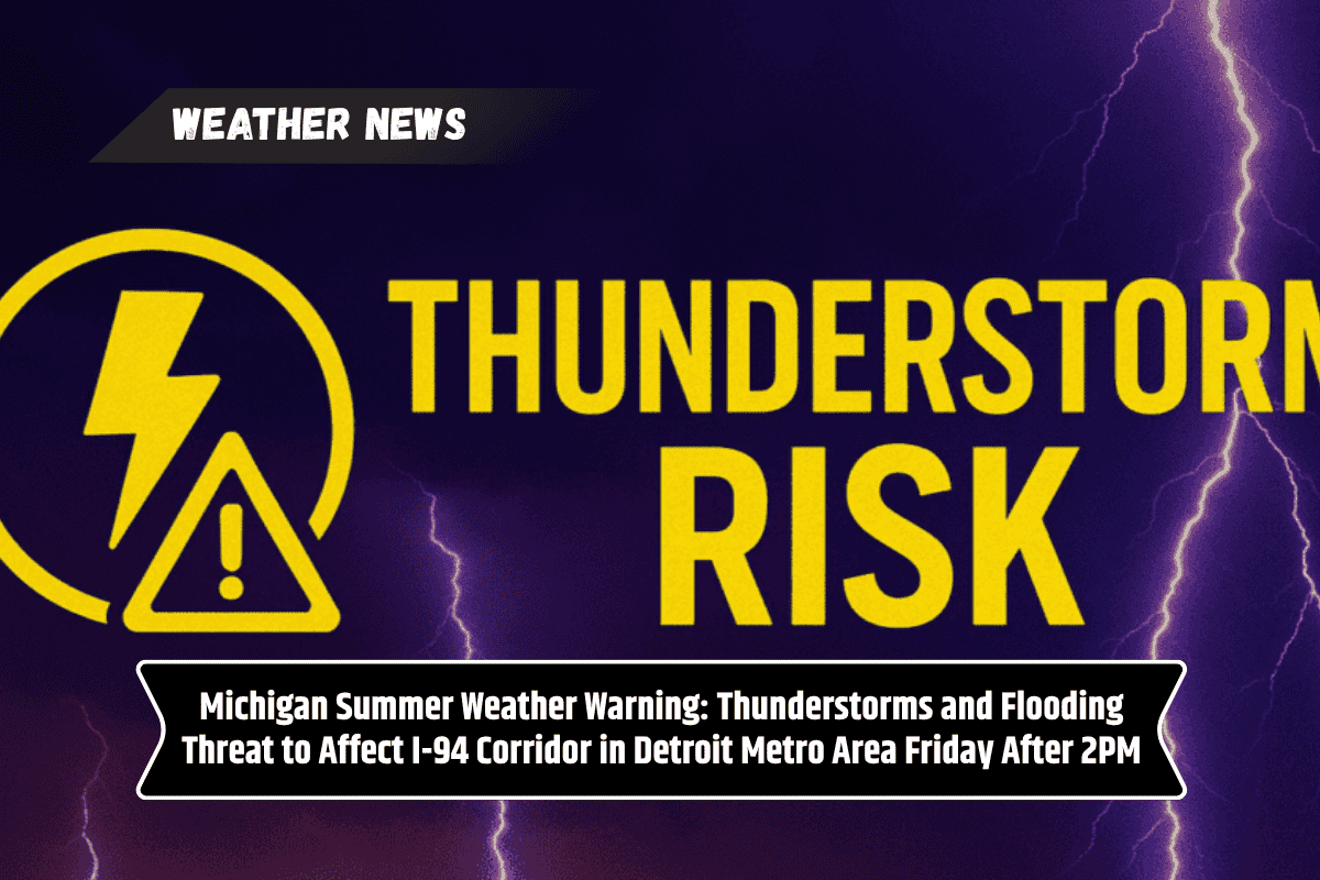 Michigan Summer Weather Warning: Thunderstorms and Flooding Threat to Affect I-94 Corridor in Detroit Metro Area Friday After 2PM