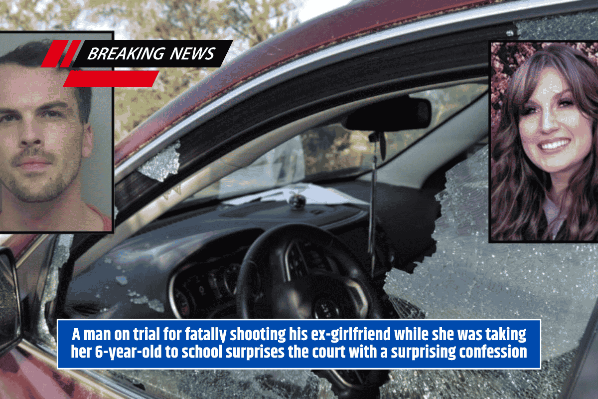 A man on trial for fatally shooting his ex-girlfriend while she was taking her 6-year-old to school surprises the court with a surprising confession