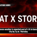 Severe weather is expected east of I-35 in Kansas City by 3 p.m. Thursday
