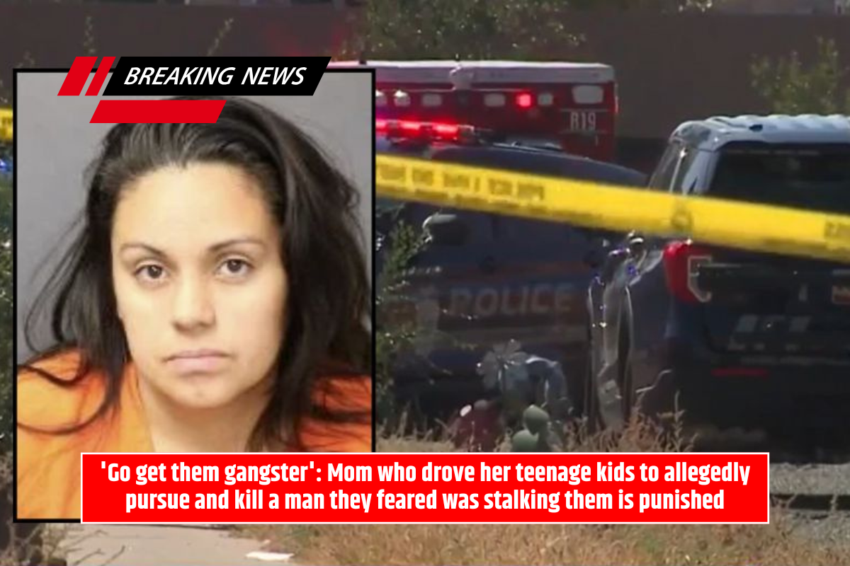 'Go get them gangster': Mom who drove her teenage kids to allegedly pursue and kill a man they feared was stalking them is punished