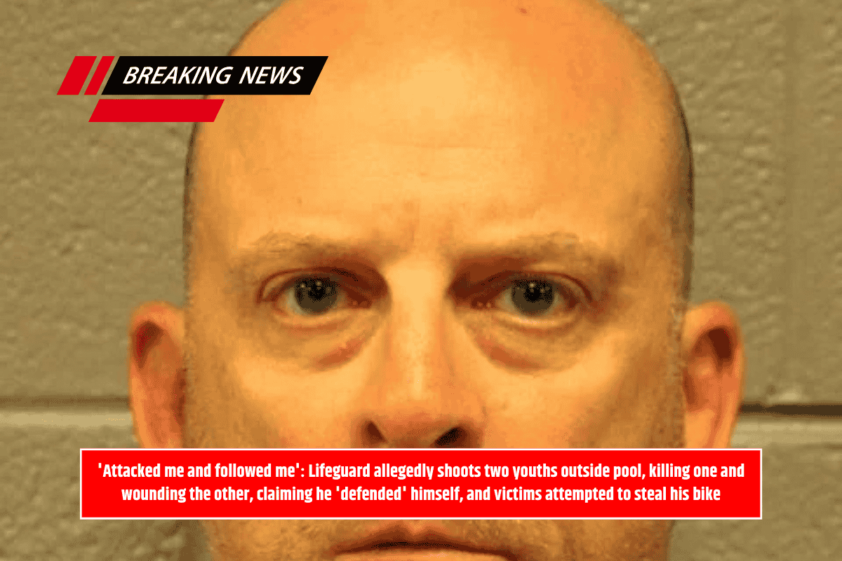 'Attacked me and followed me': Lifeguard allegedly shoots two youths outside pool, killing one and wounding the other, claiming he 'defended' himself, and victims attempted to steal his bike