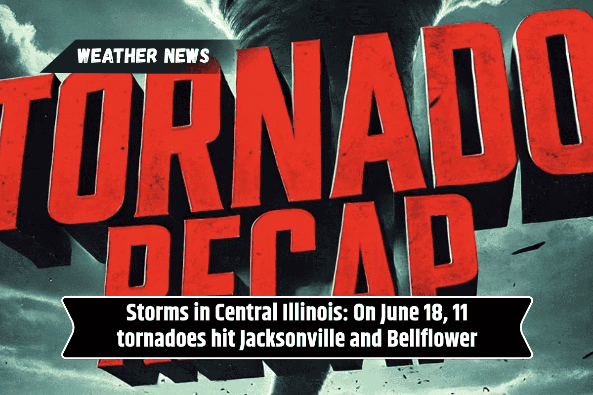 Storms in Central Illinois: On June 18, 11 tornadoes hit Jacksonville and Bellflower