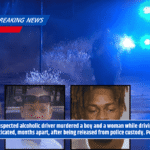 Suspected alcoholic driver murdered a boy and a woman while driving intoxicated, months apart, after being released from police custody. Police