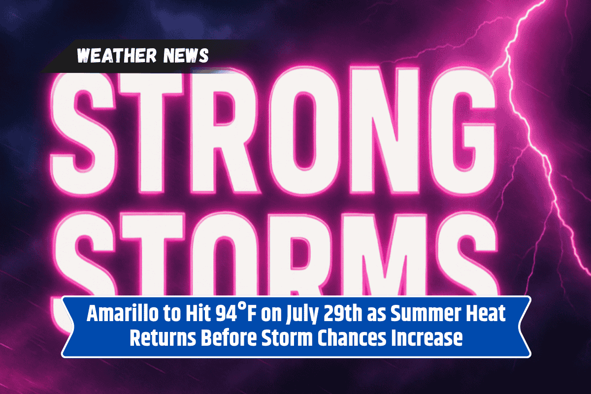 Amarillo to Hit 94°F on July 29th as Summer Heat Returns Before Storm Chances Increase