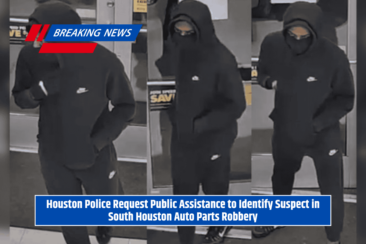 Houston Police Request Public Assistance to Identify Suspect in South Houston Auto Parts Robbery