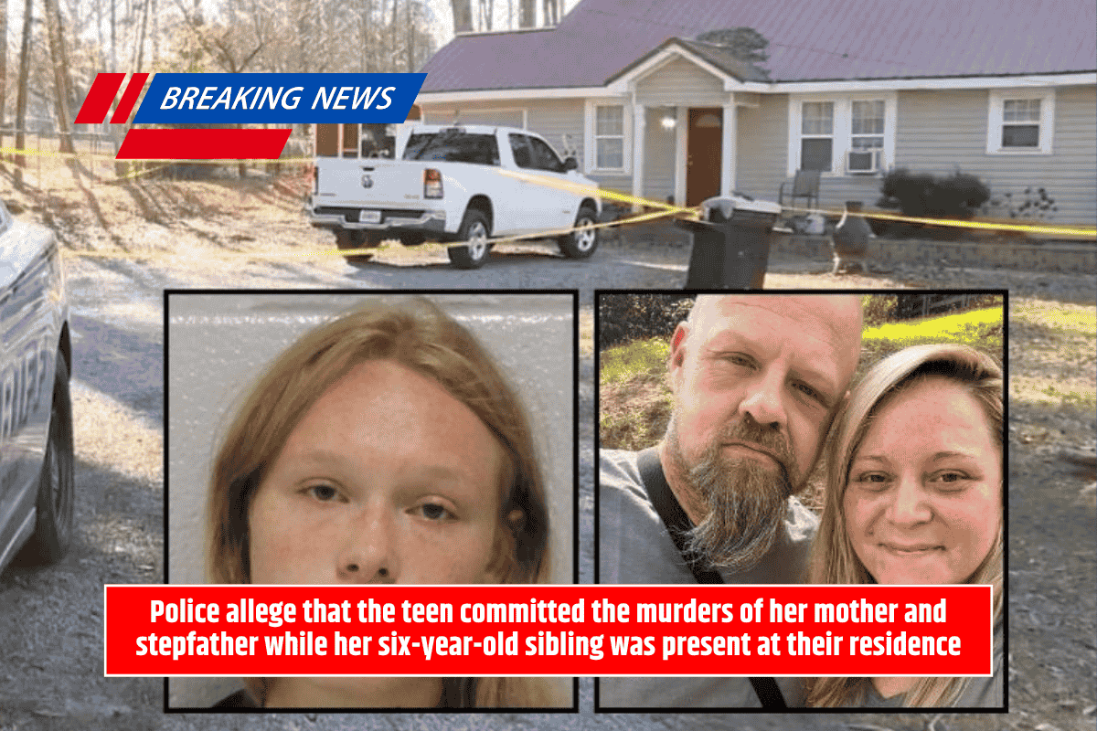 Police allege that the teen committed the murders of her mother and stepfather while her six-year-old sibling was present at their residence