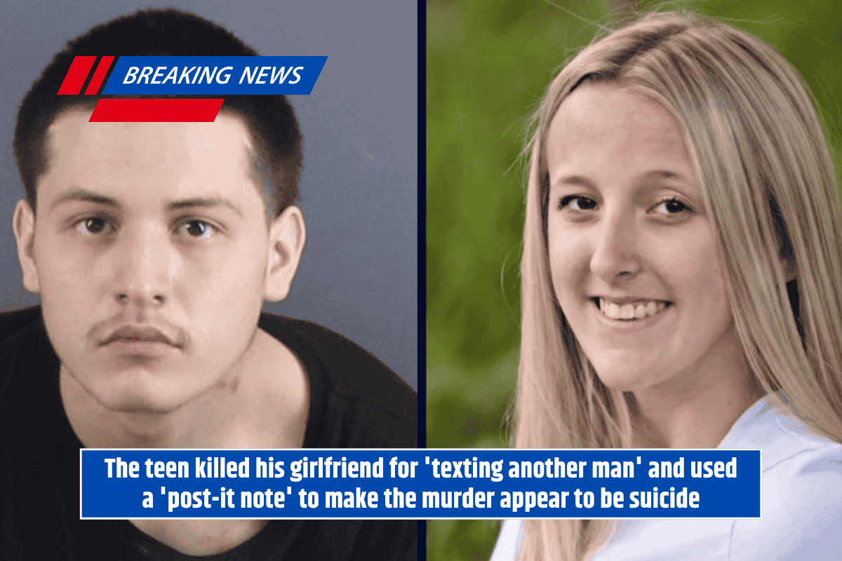 The teen killed his girlfriend for 'texting another man' and used a 'post-it note' to make the murder appear to be suicide
