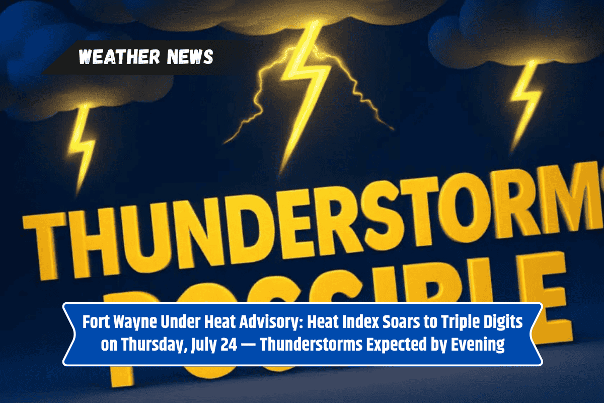 Fort Wayne Under Heat Advisory: Heat Index Soars to Triple Digits on Thursday, July 24 — Thunderstorms Expected by Evening