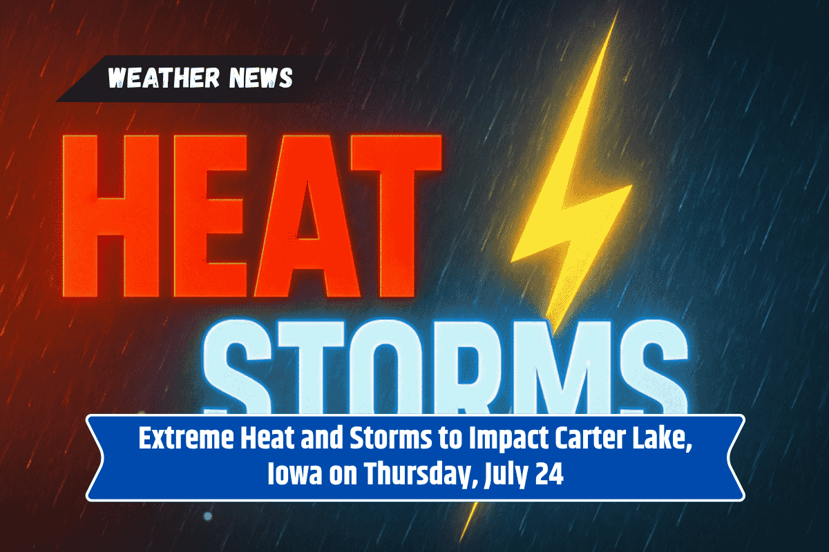 Extreme Heat and Storms to Impact Carter Lake, Iowa on Thursday, July 24