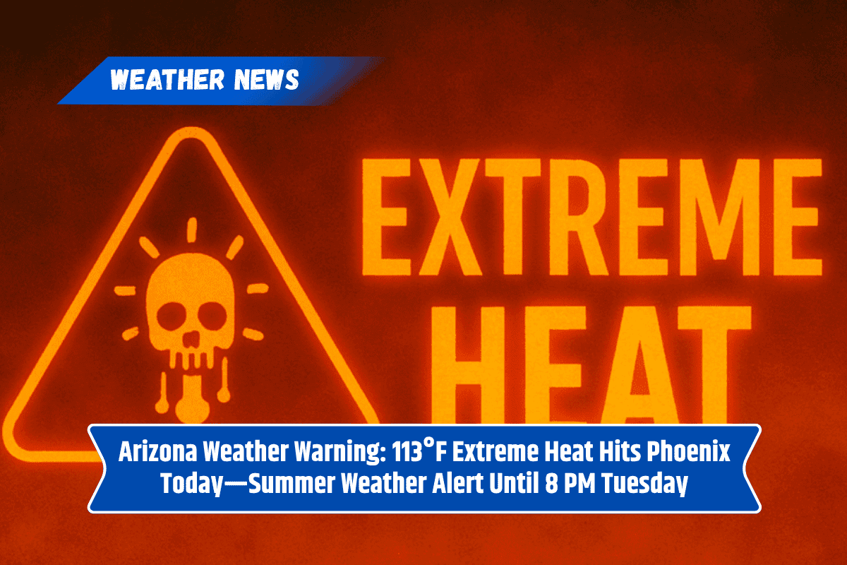 Arizona Weather Warning: 113°F Extreme Heat Hits Phoenix Today—Summer Weather Alert Until 8 PM Tuesday