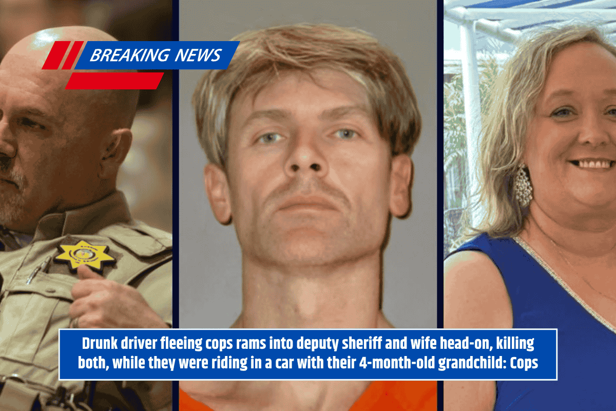 Drunk driver fleeing cops rams into deputy sheriff and wife head-on, killing both, while they were riding in a car with their 4-month-old grandchild: Cops