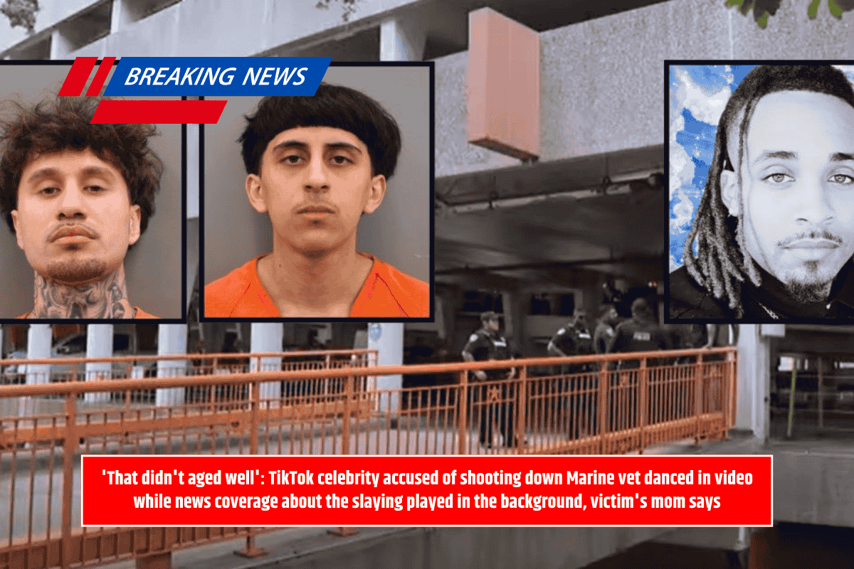 'That didn't aged well': TikTok celebrity accused of shooting down Marine vet danced in video while news coverage about the slaying played in the background, victim's mom says