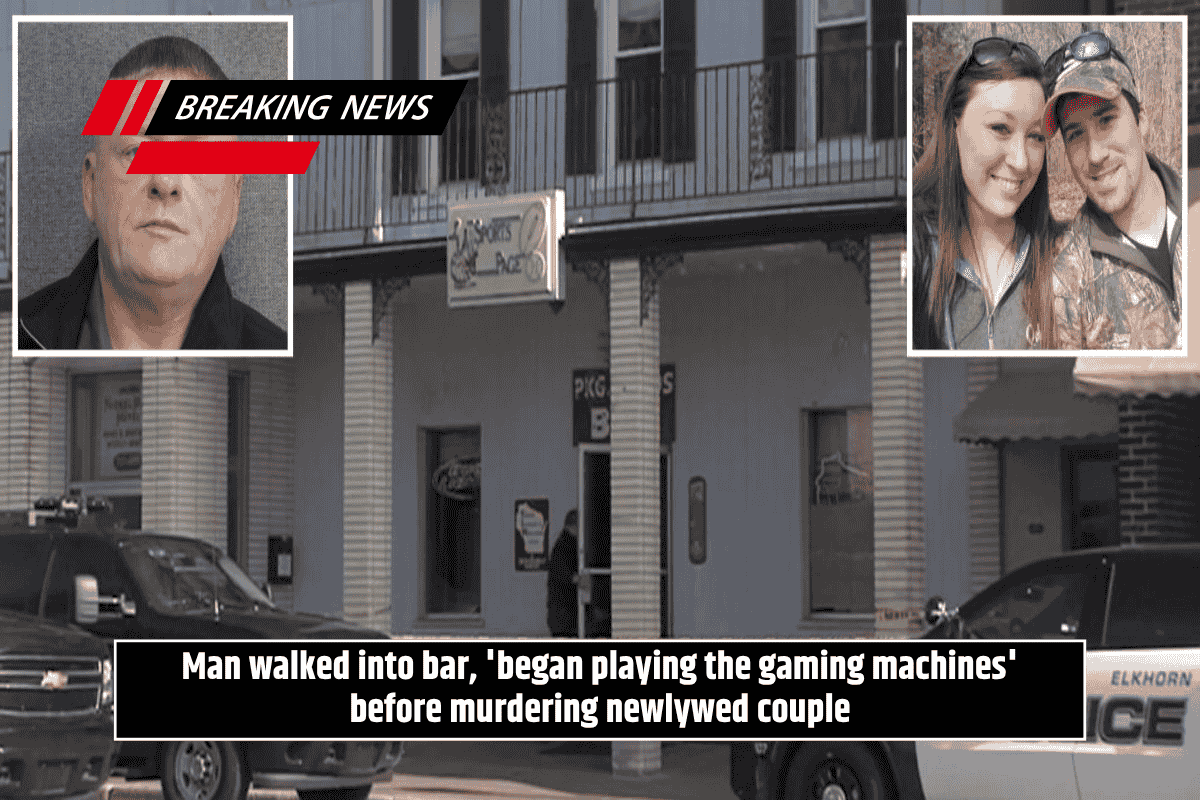 A man entered a pub and 'began playing the gaming machines' before killing a newlywed couple