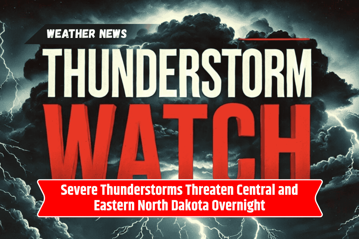 Severe Thunderstorms Threaten Central and Eastern North Dakota Overnight