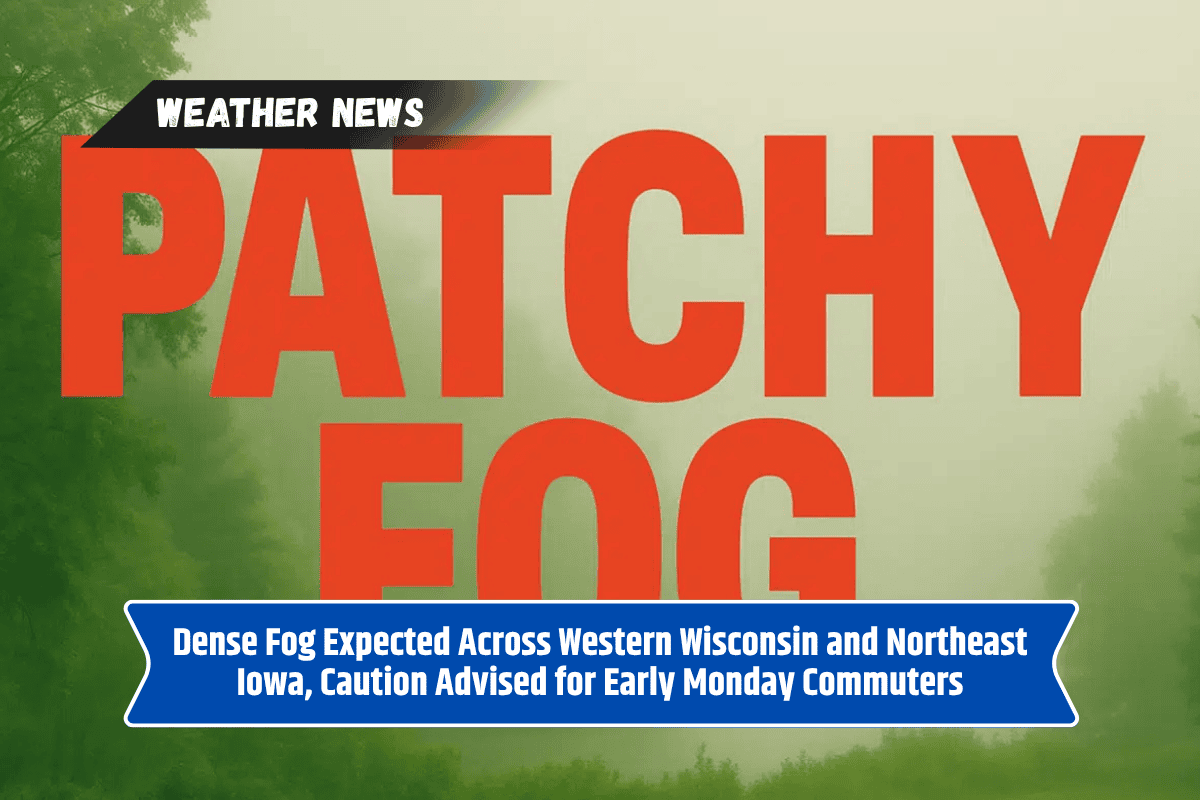 Dense Fog Expected Across Western Wisconsin and Northeast Iowa, Caution Advised for Early Monday Commuters