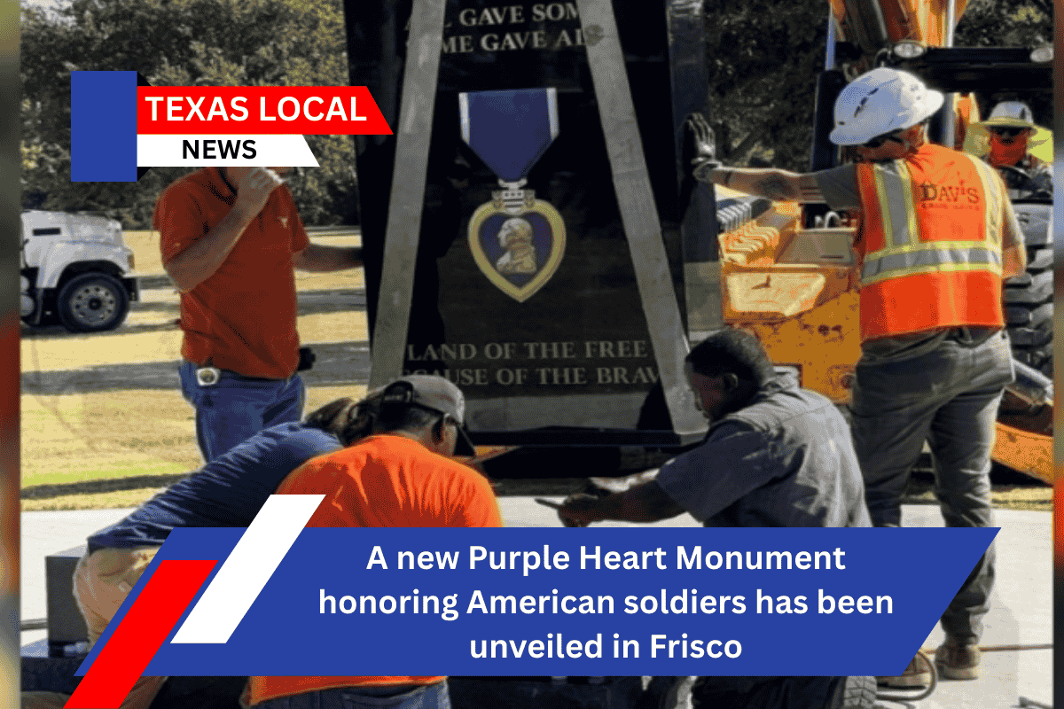 A new Purple Heart Monument honoring American soldiers has been unveiled in Frisco