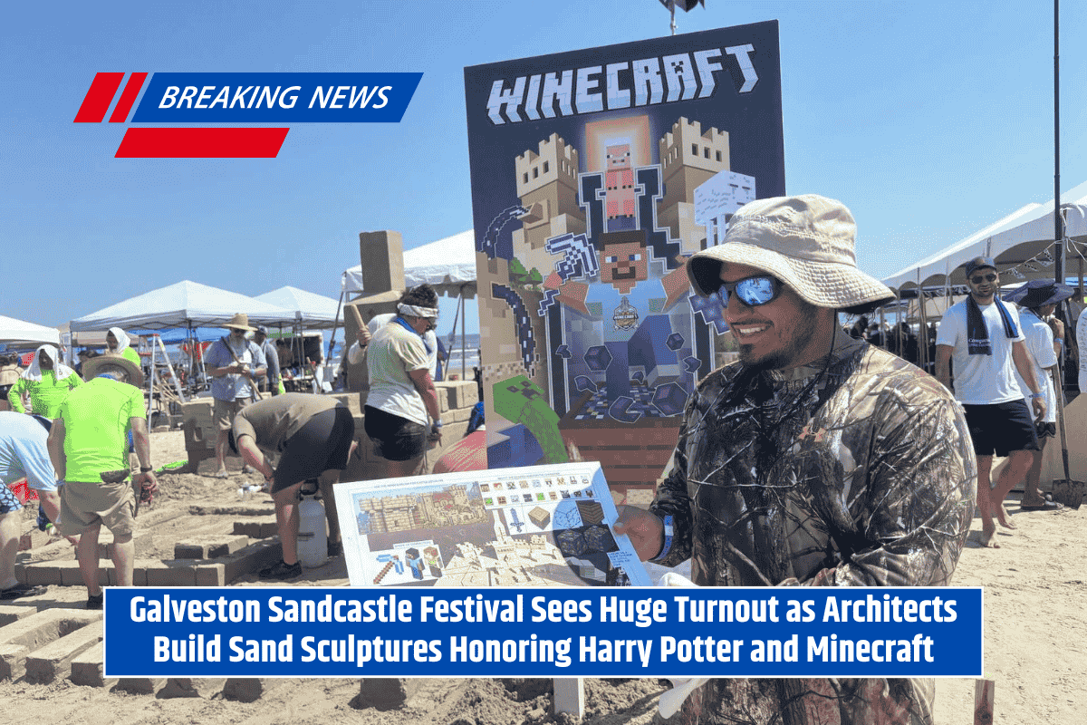 Galveston Sandcastle Festival Sees Huge Turnout as Architects Build Sand Sculptures Honoring Harry Potter and Minecraft