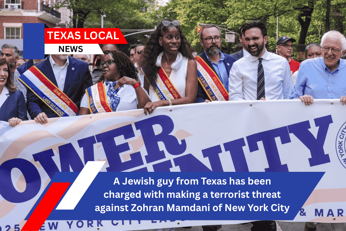 A Jewish guy from Texas has been charged with making a terrorist threat against Zohran Mamdani of New York City