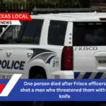One person died after Frisco officers shot a man who threatened them with a knife