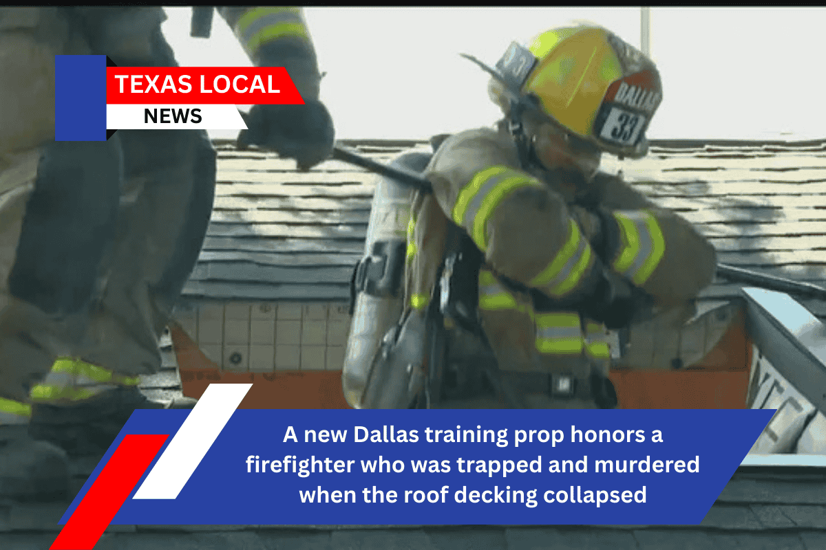 A new Dallas training prop honors a firefighter who was trapped and murdered when the roof decking collapsed