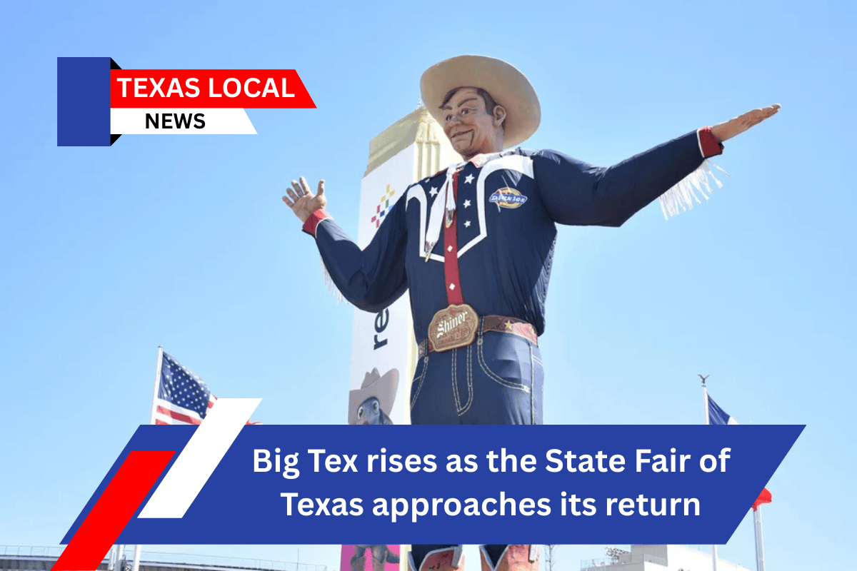 Big Tex rises as the State Fair of Texas approaches its return